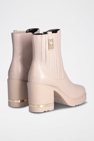 Bottines en cuir -  Crème