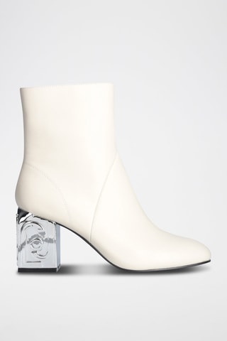 Bottines en cuir -  Ivoire