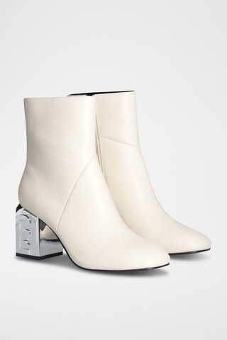 Bottines en cuir -  Ivoire