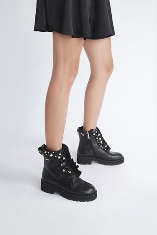 Bottines en cuir - Noir