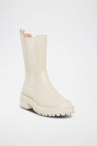 Bottines en cuir de taureau Pink - Ivoire