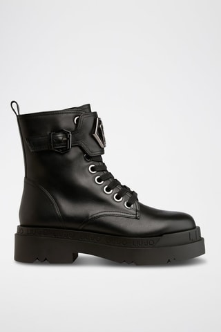 Bottines en cuir Love - Noir