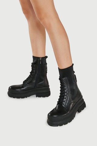 Bottines en cuir Carol - Noir