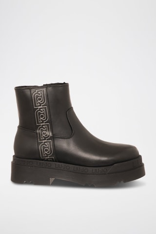 Bottines en cuir Love - Noir