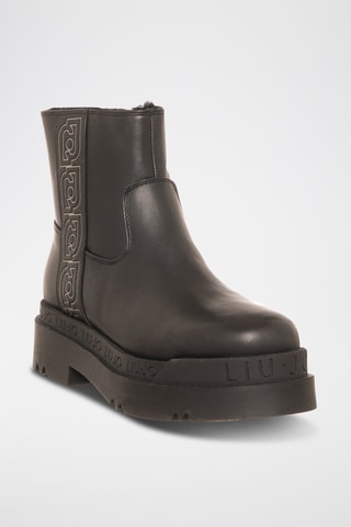 Bottines en cuir Love - Noir