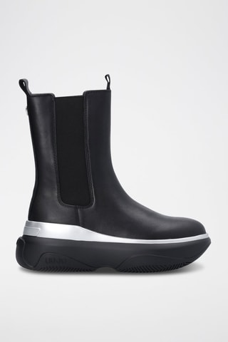 Bottines Chelsea plateformes en cuir June - Noir