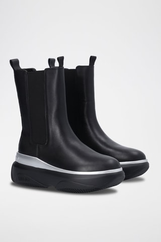 Bottines Chelsea plateformes en cuir June - Noir