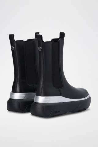 Bottines Chelsea plateformes en cuir June - Noir