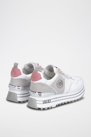 Sneakers en cuir de taureau Maxi Wonder Blanc et gris