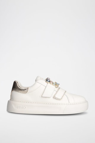 Sneakers plateformes en cuir de taureau Kylie - Ecru