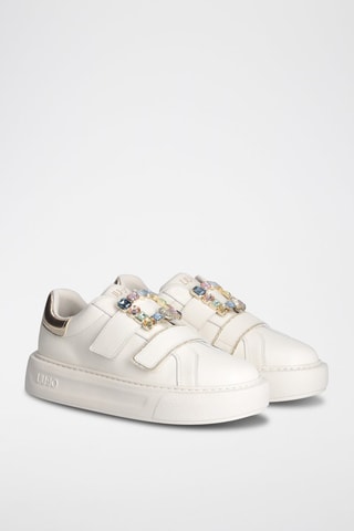 Sneakers plateformes en cuir de taureau Kylie - Ecru