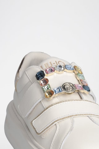 Sneakers plateformes en cuir de taureau Kylie - Ecru
