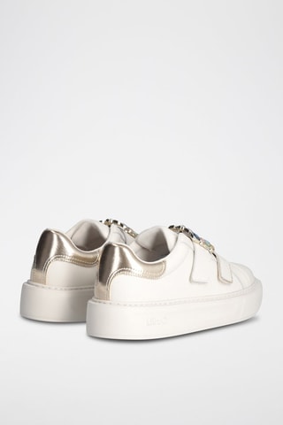 Sneakers plateformes en cuir de taureau Kylie - Ecru