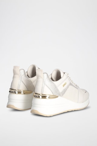 Sneakers compensées en cuir de taureau Alyssa - Ecru