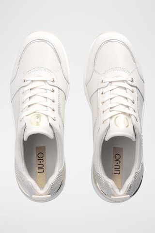 Sneakers compensées en cuir de taureau Alyssa - Ecru