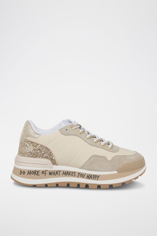 Sneakers en cuir de taureau Amazing - Beige et doré