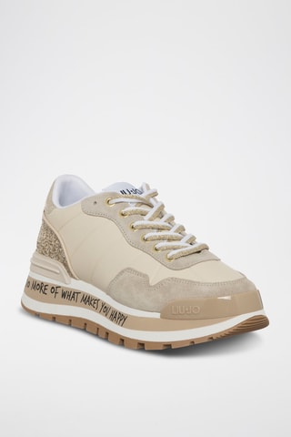 Sneakers en cuir de taureau Amazing - Beige et doré
