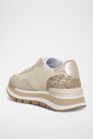 Sneakers en cuir de taureau Amazing - Beige et doré