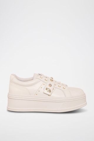Baskets plateformes en cuir Selma - Blanc