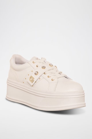 Baskets plateformes en cuir Selma - Blanc