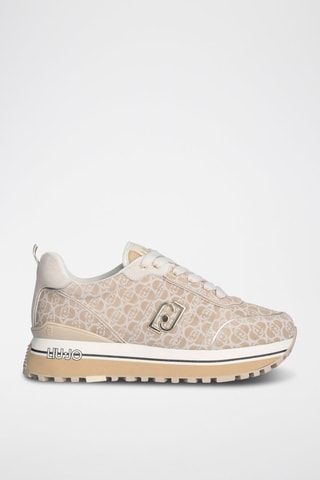 Baskets plateformes en cuir Maxi Wonder - Beige