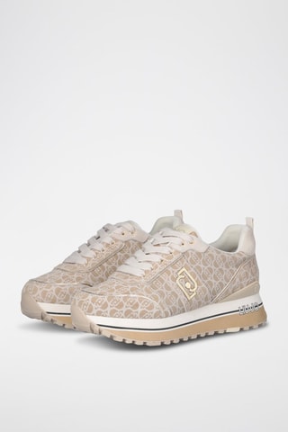 Baskets plateformes en cuir Maxi Wonder - Beige