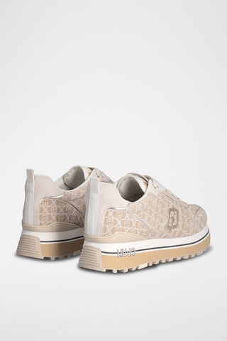 Baskets plateformes en cuir Maxi Wonder - Beige