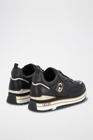Sneakers plateformes en cuir Maxi Wonder - Noir