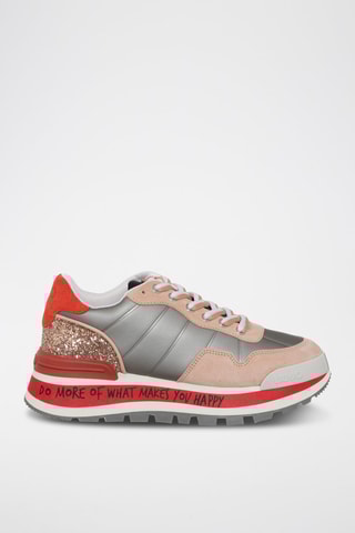 Sneakers en cuir de taureau Amazing - Rouge et gris