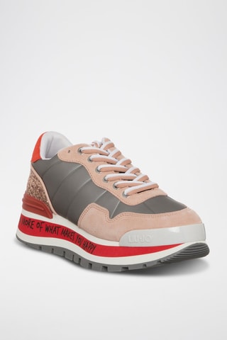Sneakers en cuir de taureau Amazing - Rouge et gris