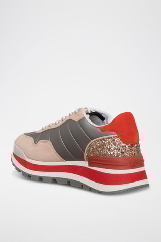 Sneakers en cuir de taureau Amazing - Rouge et gris