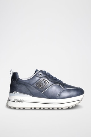 Sneakers plateformes en cuir Maxi Wonder - Bleu