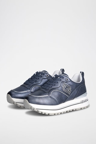 Sneakers plateformes en cuir Maxi Wonder - Bleu