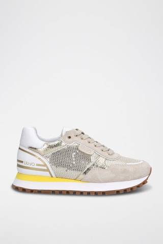Sneakers en cuir de taureau Wonder - Beige et jaune