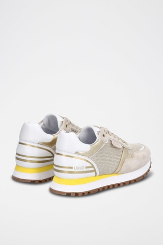 Sneakers en cuir de taureau Wonder - Beige et jaune