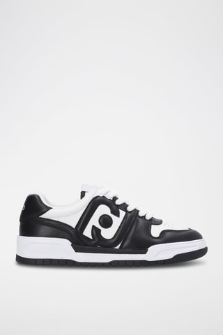 Sneakers en cuir Gyn - Noir et blanc