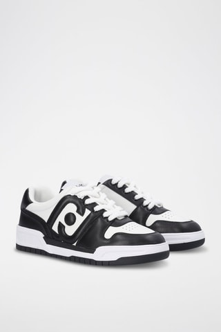 Sneakers en cuir Gyn - Noir et blanc