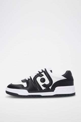 Sneakers en cuir Gyn - Noir et blanc