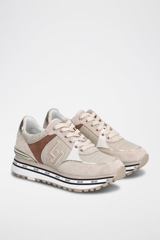 Sneakers en cuir de taureau Maxi Wonder - Sable