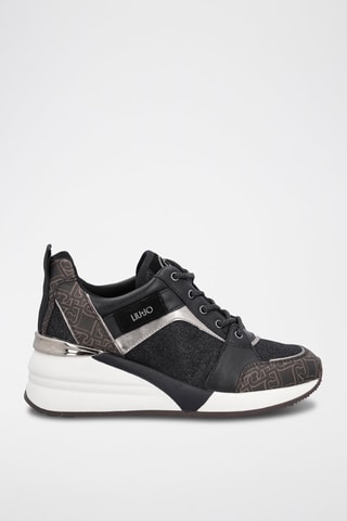 Sneakers compensées Alyssa - Marron et noir