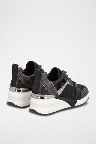 Sneakers compensées Alyssa - Marron et noir