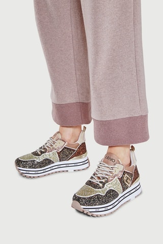 Sneakers plateformes Maxi Wonder - Noir et doré