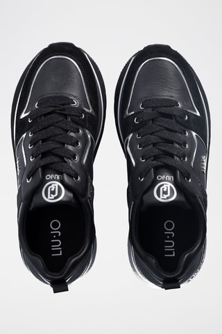 Sneakers plateformes en cuir - Noir