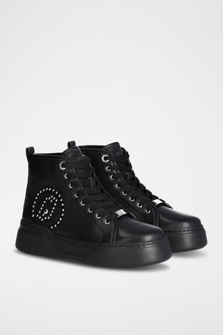 Sneakers montantes en cuir - Noir