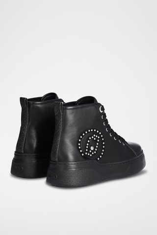 Sneakers montantes en cuir - Noir