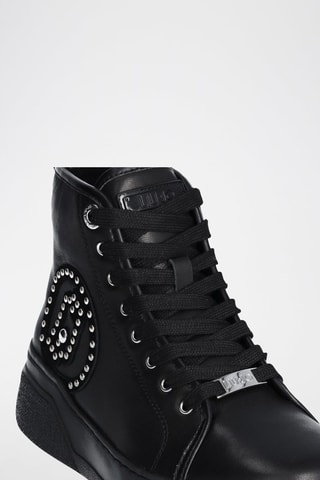 Sneakers montantes en cuir - Noir