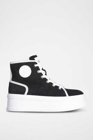 Sneakers montantes plateformes - Noir et blanc