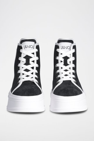 Sneakers montantes plateformes - Noir et blanc