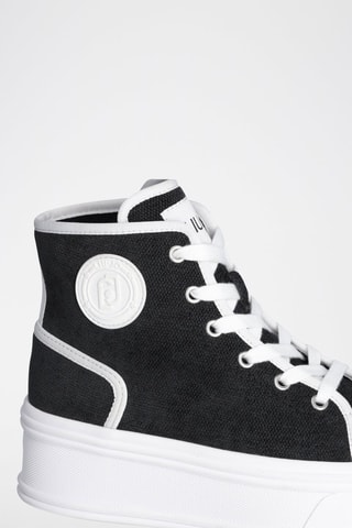 Sneakers montantes plateformes - Noir et blanc