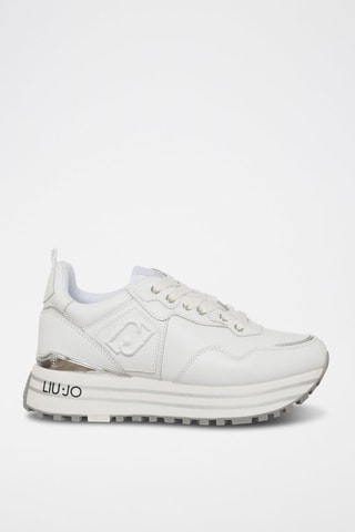 Sneakers plateformes  en cuir - Blanc